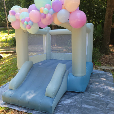 Luxury Blue & Grey Bounce House Rental