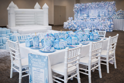 Children’s Table & Chair Rental Set (Seats 10) – White Chiavari Chairs