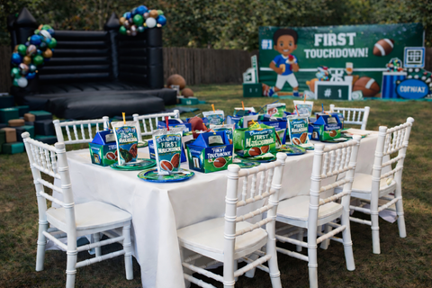 Children’s Table & Chair Rental Set (Seats 10) – White Chiavari Chairs